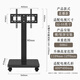 Geer 32-55-inch mobile TV stand live video conferencing TV floor cart can rotate 90 degrees horizontally/vertically and universal mobile hanger for monitors
