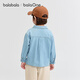 Balabala children's clothing baby shirt pure cotton denim jacket lapel boys and girls 2025 new autumn clothing loose and versatile literary trend denim light blue 88101 120