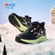 XTEP Children's Shoes Children's X Mecha-Rocket Shoes Knob Buckle Running Shoes Winter Plush Cotton Shoes Black/Jelly Green 33