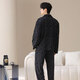 Catman men's pajamas men's pure cotton 2025 new autumn and winter cardigan long-sleeved trousers lapel can be worn outside home clothes set