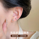 Fanshengyu S999 Pure Silver Ear Hole Earrings for Women, Ear Bone Nails for Sleeping, No Need to Take Off High-end Light Luxury Earrings, Ear Sticks for Men, S999 Pure Silver Candy Earrings, One Pair White