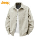 JEEP Jeep shirt men's long-sleeved spring and autumn casual workwear jacket men's advanced loose clothes men's military green XL