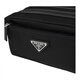 PRADA triangular logo zipper closure, regenerated nylon toiletry bag, men's black basic outfit (bag)