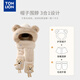 TonLion cute bear hat women's winter warm ear protection plush hat gloves hooded neck scarf one-piece three-piece set champagne color