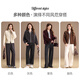 Qianbainian 100% sheep wool thickened warm cardigan sweater for women autumn and winter new double-sided zipper stand collar loose jacket red L