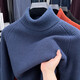 Pure wool turtleneck sweater for men in autumn and winter solid color bottoming shirt thickened warm knitted bottoming shirt for men GOK2027 black 2XL recommended 160-175Jin Jin equals 0.5 kg