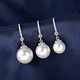Centennial-old Fenxiang s925 sterling silver pearl earrings Jurchen silver earrings retro pearl earrings 2025 new earrings diamond ear hook tori white 12mm temperament