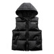 Autumn and winter children's cotton vest boys and girls hooded vest baby new disposable children's waistcoat outer wear black 160 recommended height below 150cm.