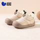 Minibala (minibala) children's shoes, children's cotton shoes, winter new style, velvet warm toddler shoes for boys and girls, wear-resistant, cushioning and comfortable snow cotton boots, khaki size 21, suitable for feet 12.5-13.3cm long