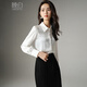 Late White New Product 2025 Autumn Premium Beaded White Shirt Elegant Commuting Shirt Women's Top White XL