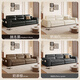 Meng Shangjia Government Subsidy Leather Sofa Small Apartment Living Room Sofa Home Straight Row Office Sofa Complete Furniture National Subsidy 2.1m Three-Seater Flagship Edition - Cat Scratch Leather Violet + Ordinary Sponge