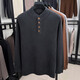 Heavy 400g pure wool sweater for men in autumn and winter thickened warm casual henley collar knitted bottoming sweater for men BE913 Comet Coffee L Recommended 120-135Jin Jin is equal to 0.5 kg