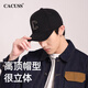 CACUSS wool hat men's winter large head circumference high top baseball cap outdoor warm peaked cap men black large size
