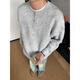 Xiaotu Daren American Henry Collar Sweater Men's Autumn and Winter Lazy High-Quality Knitwear High Street Trendy Versatile Warm Top Light Gray XL