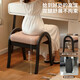 Fantasy cream style solid wood dressing stool bedroom makeup stool dressing table stool creative soft bag stool entrance shoe changing stool short rubber wood imported from Thailand / actual measured load-bearing 200Jin Jin is equal to 0.5kg / durable