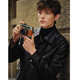 
Navigare Italian small sailboat men's genuine leather leather jacket 2025 autumn new top leather jacket casual simple jacket dark night L