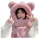 Bear Hat Plus Velvet Thickened Plush Hat Women's Winter Hat Scarf All-in-One Hat Three-piece Set Cute and Versatile Khaki M Label Three-piece Set