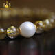Bailuoqi Cat's Eye Blonde Crystal Bracelet Women's Freshwater Pearl Simple Jewelry Bracelet Gift Blonde Crystal Beads 8MM