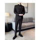 Annunciation Bird Haute Couture Suit Men's Wedding Dress Korean Slim Groom's Suit British Style Business Formal Dress Dark Brown #(Suit+Vest+Trousers) Comes with free shirt and tie M