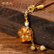 Qingcheng Mountain natural Russian material amber round bead pendant beeswax large single bead amber flower pendant diy single bead universal chain for women 17mm amber round bead pendant (excluding rope) has been fragrant