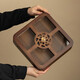 New Chinese style household nut refreshment palace grid dried fruit plate fruit plate living room coffee table snack snack display candy plate walnut color-window flower fruit plate 25*25*5