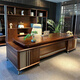 Aesthetic school new Chinese style solid wood boss desk desk North American black walnut executive desk president office manager supervisor desk and chair size customization (contact customer service)