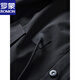 Romon Black Extra Large Size 2025 Spring and Autumn New Men's Hooded Mid-Length Parka Windbreaker Men Black XL