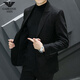 ARMANI EXCHANGE Armani men's thickened woolen suit Korean style slim autumn and winter coat gam-617 woolen suit jacket black M (170)