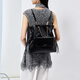 CHARLES&KEITH25 winter new drawstring oil wax leather diamond chain bag backpack CK2-30782756 Black black L