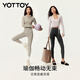 Yottoy Cloud Pants AIR Yoga Pants Women's Nude Fitness Sports High Waist Hip Lifting Pilates Training Wear L Oat Milk