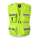 LIKAI reflective vest emergency rescue clothing fire vest volunteer road rescue multi-pocket custom vest fluorescent yellow XL code