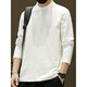 Falling retro Henry collar long-sleeved T-shirt men's new spring and autumn ins winter wear velvet thickened sweatshirt bottoming shirt white L 120Jin Jin is equal to within 0.5 kg