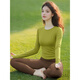Maizun Yufu's super-good-looking yoga clothing set can be worn outside Pilates training clothing, long-sleeved right-shoulder fitness sports top, olive green top, mocha pants suit S 80-100
