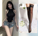 Manyan Swimming Pool Training Sexy Japanese Dead Water Hollow Free One-piece Bodysuit Tight Swimsuit Sexy Clothes for Women Pool Training Black + Black Fishnet Stockings One Size (80-125Jin Jin is equal to 0.5kg) Confidential delivery