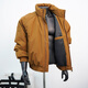 She Manlai bomber American short stand collar cotton coat men's winter workwear thickened warm flight jacket cotton coat jacket for men coffee yellow XL
