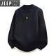 JEEP SPIRIT Jeep Henry Collar Plush Thick Sweater Men's Autumn and Winter 2025 New Loose Lazy Style Boys' Sweater WE25683 Black M