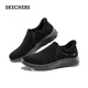 Skechers walking shoes for men, velvet and warm, 2025 autumn and winter new style, comfortable, casual, flash-on shoes 216918