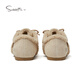 斯纳菲儿童棉鞋女童加绒保暖勃肯鞋小女孩时尚软底可爱毛毛鞋浅卡其27
