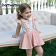 DOMIAMIA Children's Summer Thin Cotton Overalls Children's Clothes Girls Boys Pants Muyun Pink 80