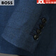 BOSS men's business suit top spring and autumn high-end sheep wool men's suit jacket plaid single suit blue 2XL 185/52B