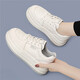Kangnai spring girls' temperament white shoes, versatile casual 2025 new heightening and velvet sports sneakers 7051 Mi Xing 34