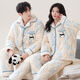 Victoria's style quilted couple's pajamas winter three-layer thickened warm coral velvet cotton home clothes for men and cute cotton jackets for women 7893 M Women