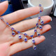 Fuwu Natural Tanzanite Clavicle Necklace for Women with Clean Body, Good Color, 925 Silver Seiko Inlay, Supports Testing, Natural