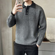 BULLDAMAN old money style sweater men's 2025 new Henry collar sweater autumn and winter trend D9018TP99 carbon gray XL