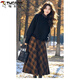 Woodpecker (TUCANO) enters the winter with a complete set of 2025 new style ladies' contrasting color sweater plaid skirt age-reducing suit for women, top + skirt M. It is recommended that 100Jin Jin is equal to 0.5kg -110Jin Jin is equal to 0.5kg.
