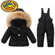 G.DUCKKIDS little yellow duck children's down jacket suit boy overalls thickened infant winter clothing two-piece set for girls black 90 cm