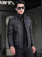 Galedi genuine leather down jacket men's stand collar short sheepskin jacket Haining casual jacket velvet thickened motorcycle leather jacket winter black M 17048