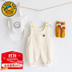 G.DUCKKIDS little yellow duck baby overalls for boys spring loose and comfortable baby pants for girls and children millet white (plus integrated fleece) 80 cm - openable, recommended height 70-80cm