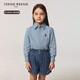 Teenie Weenie Kids 25 spring and summer boys and girls baby long-sleeved denim shirt denim color 120cm