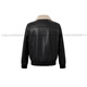 HAZZYS 2025 Autumn New Men's Removable Fur Collar Filled Leather Top Official Authentic Black M 170/92A 46